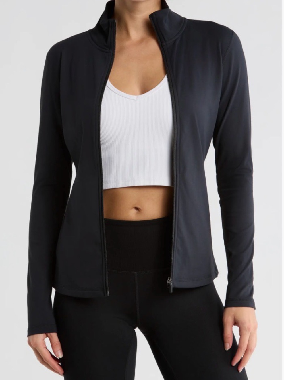 Yogalicious Full Zip Performance Jacket in Black Size XL